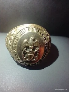 Anello in oro 10k classe 1945 Yale University US Navy taglia 9,25 John W. Gosselin - Foto 1 di 10