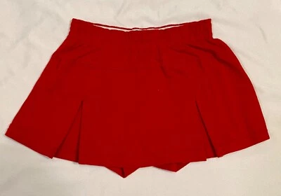 Vtg90' Soffe Girls Mini SKORT-Youth MED-Red Cotton Stretch-Crystals Back-Elastic - Image 1 of 4