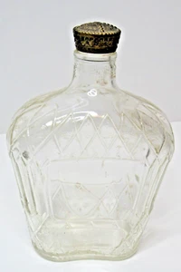 Botella real corona de vidrio vintage con tapa Canadá #US18 - Imagen 1 de 12