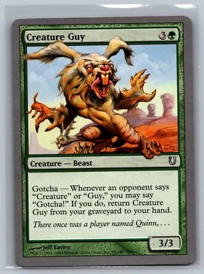 Magic The Gathering Unhinged Creature Guy #93/140 MTG TCG CCG - Image 1 of 2