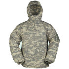 Windproof Combat Mens Anorak Water-Repellent Hooded Jacket + Fleece Acu Digital