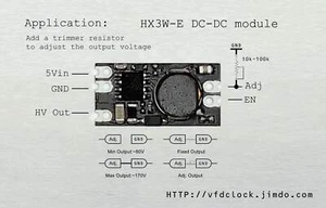 [HX3WE]-5Vin-170Vout-HX3W HIGH VOLTAGE NIXIE POWER SUPPLY MODULE-NIXIE TUBE ERA - Picture 1 of 2
