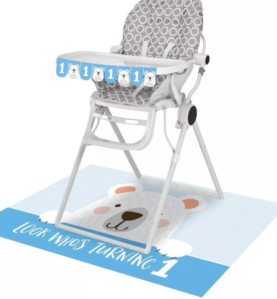 Birthday Bear 1st Birthday High Chair Decorating Kit Plastic Birthday Decoration - Image 1 of 1