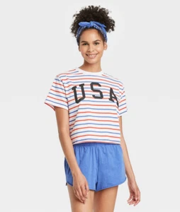 Women's 3pc USA Pajama Set w/ Bandana - Mighty Fine - White/Red/Blue - XS - S267 - Picture 1 of 4