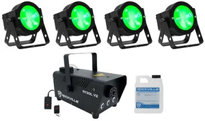 (4) American DJ Dotz Par RGBL COB DMX 16x3.5 Watt Par Can Wash Lights+LED Fogger - Picture 1 of 12