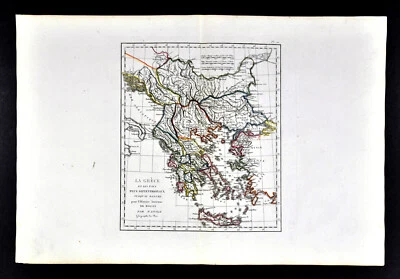 1818 D'Anville Map Ancient Greece Balkans South Danube Athens Crete Cyclades - Image 1 of 4