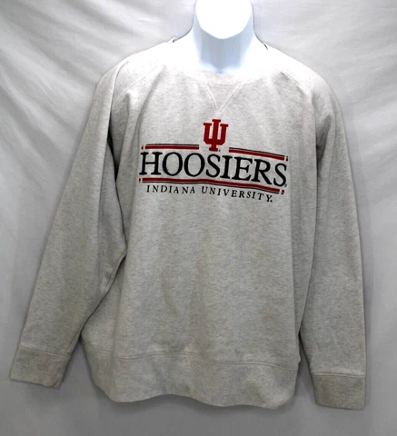 Indiana University Embroidered IU Hoosiers Champion Gray Sweatshirt Mens Sz XXL* Cover