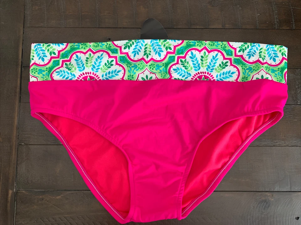 全新 UjENA - 比基尼底部 尺寸 2X 热粉色 绿色 蓝色 白色 全新带标签 (J23) — 第 1/4 张图片
