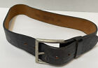 Top Grain Leather Childs Black Horses Embossed Belt Silver Buckle 26 in