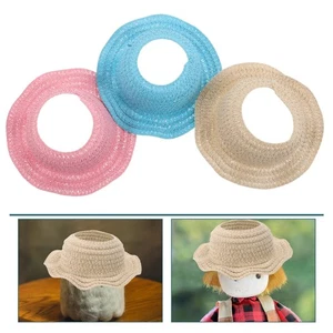  3 mini cappelli di paglia per bambole, intrecciati a mano, piccoli cappelli - Foto 1 di 12