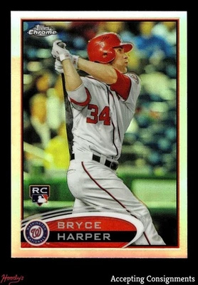 2012 Topps Chrome Refractors #196 Bryce Harper RC ROOKIE NATIONALS - Image 1 of 2