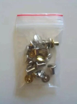 Chicago Screws 20 pc. Assorted Sizes Brass Chrome Floral Plain Bridle Repair - Image 1 of 4