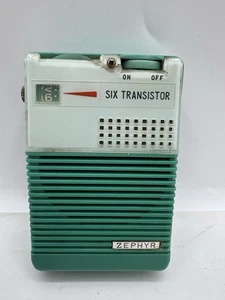 Vintage Zephyr GR-3T6 6-Transistor Taschenradio Japan türkis – für Teile/Reparatur - Bild 1 von 15