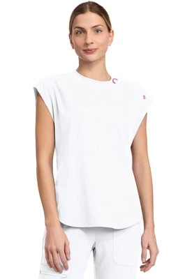 Blusa dobrável Med Couture Scrubs feminina gola redonda MC703 WHT branca frete grátis - Imagem 1 de 4