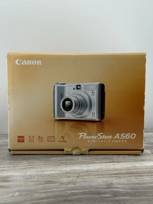 Canon PowerShot A560 7.1MP Digital Camera + 4gb SD Card  Silver  Working - Image 1 of 4