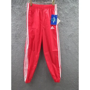 Neu mit Etikett seltene 90er Adidas TEAM Vintage Nylon rote Trainingshose Jugend Medium - Bild 1 von 15