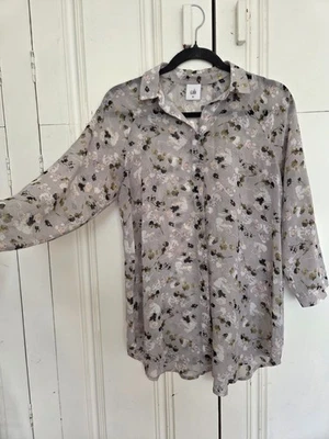 CAbi XS cottagecore Floral Blouse button up semi sheer  3/4 sleeve blouse  - Image 1 of 4