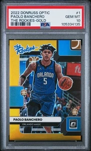 2022 Donruss Optic Paolo Banchero The Rookies Gold Prizm #/10 SP RC Magic PSA 10 - Picture 1 of 2