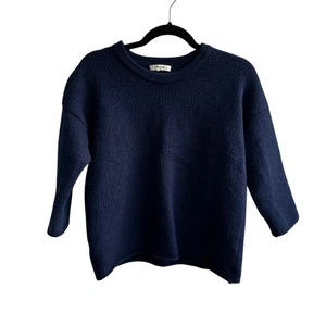 Madewell 100% Merinowolle Struktur Strick Pullover Blau Navy Small - Bild 1 von 8
