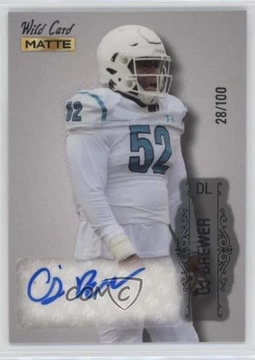 2022 Wild Card MATTE Auto Silver - Silver Foil /100 CJ Brewer Auto - Image 1 of 2