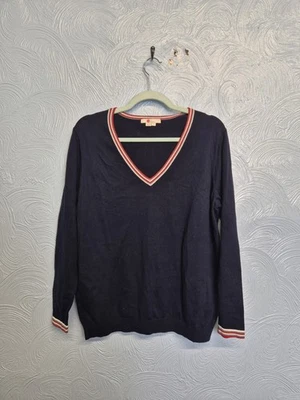 Suéter Boden Jumper Talla Grande Mezcla de Algodón Tejido Fino Azul Marino Multi Rayas Foto 1 de 4