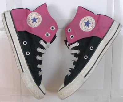 Lona Converse All Star High-Top preta e rosa 632496F - Júnior tamanho 3 - Usado - Imagem 1 de 4