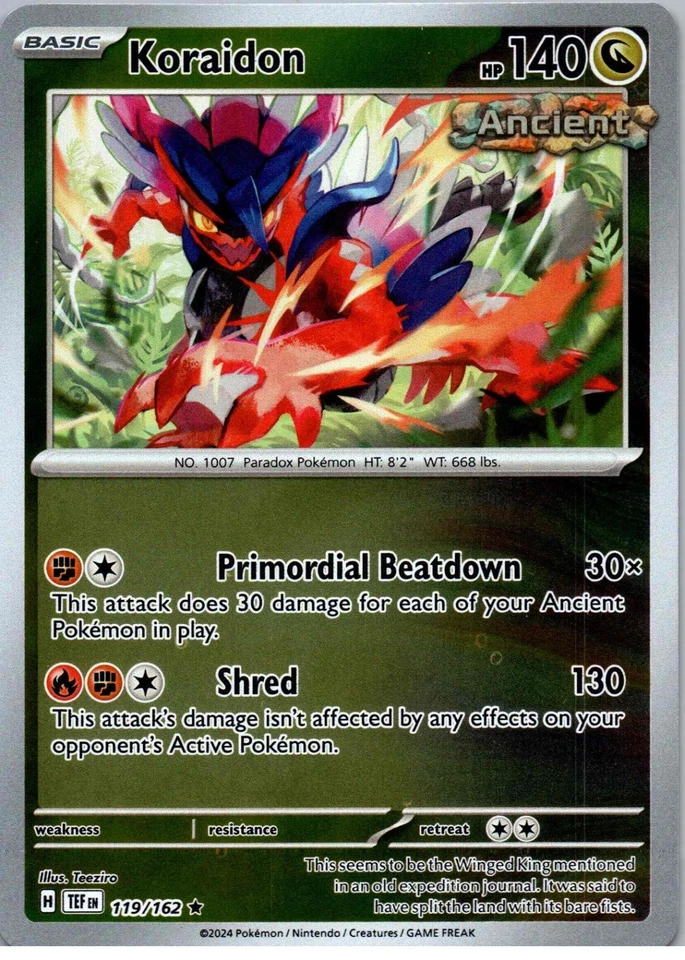 Koraidon - Rare - SV05: Temporal Forces - 119/162 - NM - Reverse Holo - Image 1 of 2