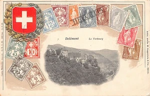 Suisse - DELÉMONT (JU) Carte philatélique - Le Vorbourg - Ed. H. Guggenheim - Ot - Picture 1 of 2