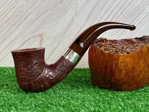 Peterson Irish Harp 05 Bent Calabash Pipe, UNSMOKED, Silver Band, Exc Grain! - Picture 1 of 14