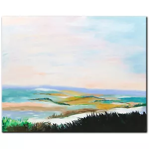 NOVAARTE Abstrakte Malerei Acryl Bild Gemälde Küste Moderne Kunst Meer ORIGINAL - Bild 1 von 7