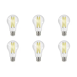 12.5W LED A19 - Clear - Medium Base - 2700K - 90 CRI - 120V - 6-Pack - Picture 1 of 4