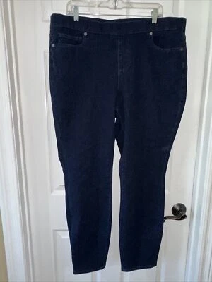 Jean ajustado Lands' End para mujer talla 20W azul enjuague bolsillos lavado oscuro NUEVO Foto 1 de 4