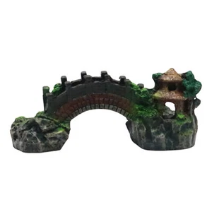 Fish Tank Bridge Landscape Resin Aquarium Ornament Photography Prop Decoration - Picture 1 of 9
