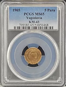 1965 Yugoslavia 5 Para | PCGS MS65 - Picture 1 of 4