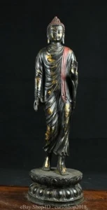 21.6" Chinese Copper Gilt Buddhism Shakyamuni Amitabha Buddha Statue Sculpture - Picture 1 of 9