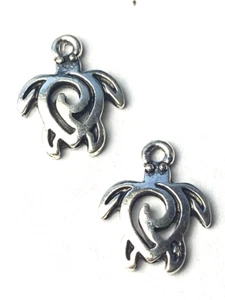 REDUCED-Jewelry Making Findings-Alloy Charms Turtles Antique Silver Color 8ct - Picture 1 of 6
