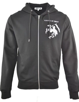 Alexander McQueen McQ XS Sudadera con Capucha Cremallera Hombres Sudadera Negra Esqueleto Calavera Raro Foto 1 de 3