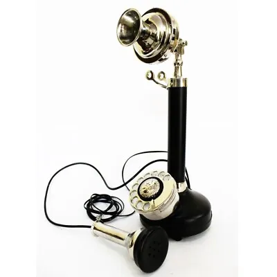 Vintage Candlestick Phones Brass Victoria London Antique Telephone Rotary Wire • 55.82€