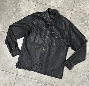 HARLEY DAVIDSON Perforiertes Leder Herren M Knopf Druckknopf Reitjacke Schwarz Vintage - Bild 1 von 24
