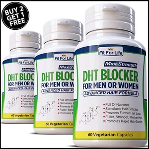 #1 DHT BLOCKER HERBAL HAIR FAST GROWTH PILLS PREVENT ANTI LOSS STIMULATE FULLER - Picture 1 of 13