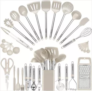 Kitchen Utensil Set-Silicone Cooking Utensils-33 Kitchen Gadgets & Spoons - Picture 1 of 6