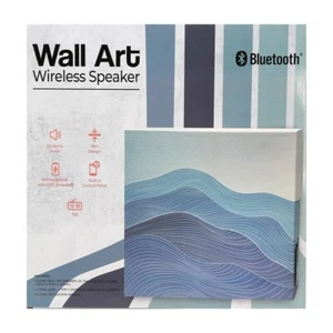 Wireless Speaker, Hidden Home Decorative Wall Art, Waves Design NEW - Picture 1 of 3