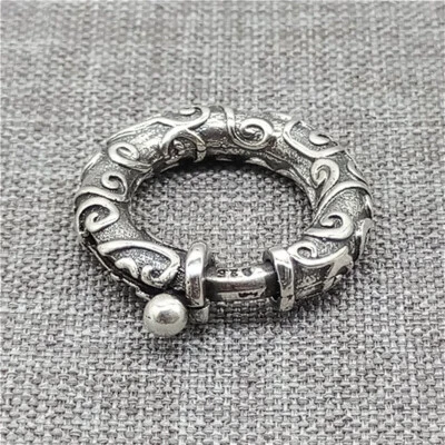 925 Sterling Silver Oxidized Spiral Spring Ring Clasp 21mm for Bracelet Necklace - Image 1 of 4