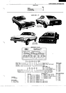 1970 1971 1972 1973 1974 1975 1976 1977 CAPRI COUPE PARTS INTERCHANGE SHEETS - Picture 1 of 1