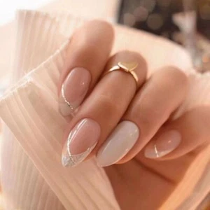 Elegant Fake Nials Long Almond Press on Nails Manicure False Nails Women - Picture 1 of 16