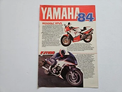 YAMAHA RANGE MOTORCYCLE SALES BROCHURE 1984 - Image 1 of 3