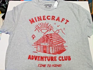 Official MINECRAFT Adventure Club T Shirt Gray Adult XL !! NEW with Tags!! - Picture 1 of 2