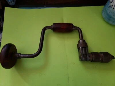 Taladro manual de trinquete vintage FULTON # 8 bits BRACE con MECANISMO DE BLOQUEO EE. UU.-L@@K- Foto 1 de 4