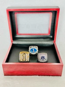 3 PCS Auburn Tigers SEC/NCAA Championship Ring Set W Box, US SHIP - Picture 1 of 4
