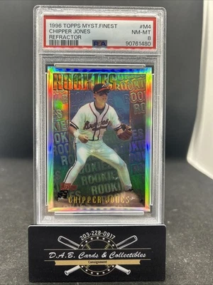1996 Topps Mystery Finest Refractor #M4 Chipper Jones PSA 8 NM MT  BRAVES - A05 - Image 1 of 2